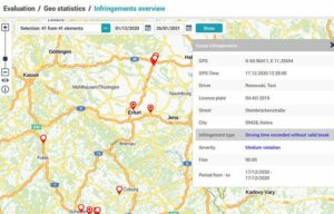 Screenshot TachoWeb Geostatistics