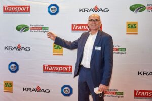Dr. Harald Hempel bei der Verleihung des Europäischen Transportpreises für Nachhaltigkeit