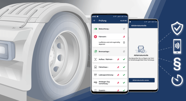 Visualisierung Abfahrtskontrolle per App für LKW