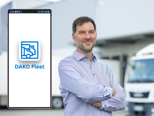 Fuhrparkleiter mit LKW - Nutzer der DAKO Fleet App