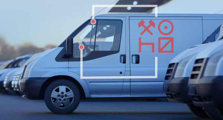 Van mit Lenk- und Ruhezeitensymbolen